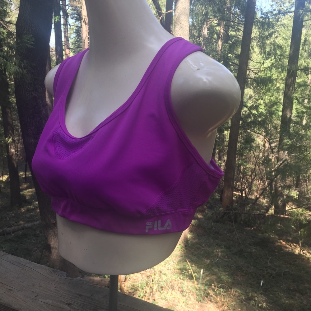 Fila spandex  racerback sports bra in raspberry,free shipping always - Picture 8 of 11